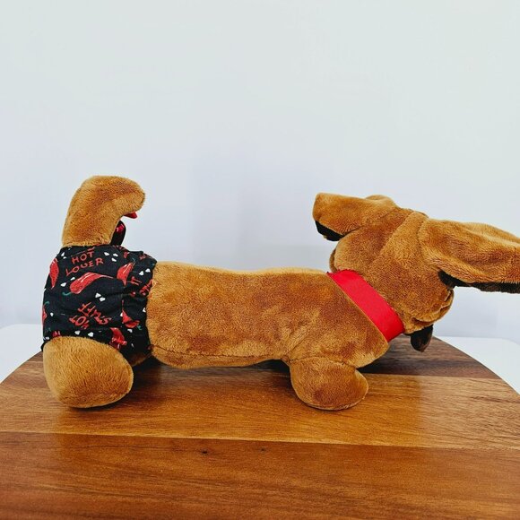 Dan Dee Animated Singing Weiner Dog Plush Valentines Day Gift Red Hot Lover Bell - Picture 7 of 10